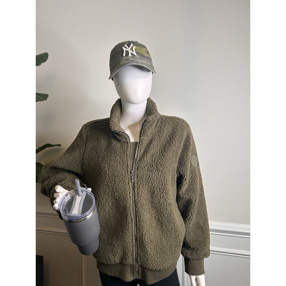 Calvin Klein Women's Green Fuzzy Jacket , Large, Casual, Full Zip - Picture 7 of 16